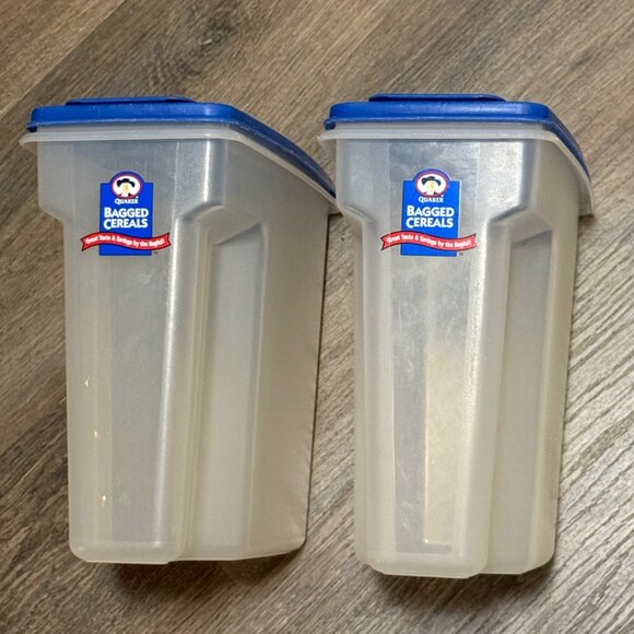 (2) Vintage RUBBERMAID SERVIN’ SAVER Cereal Keeper Storage Container Quaker - Picture 1 of 9